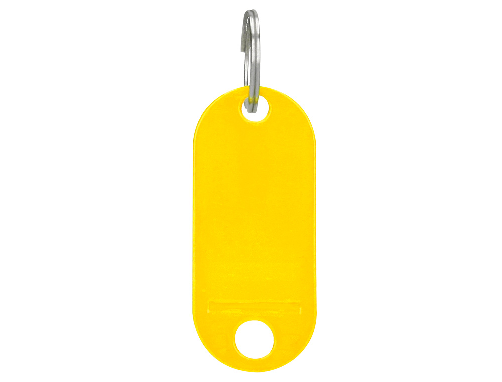 LLAVERO PORTAETIQUETAS Q-CONNECT COLOR AMARILLO EXPOSITOR DE 100 UNIDADES