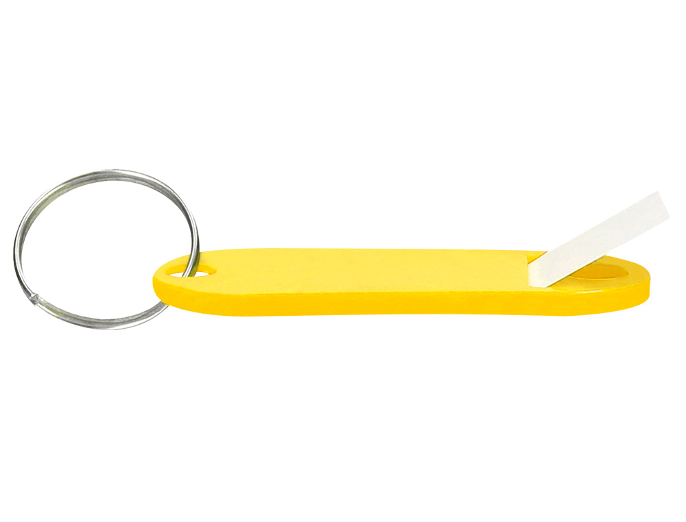 LLAVERO PORTAETIQUETAS Q-CONNECT COLOR AMARILLO EXPOSITOR DE 100 UNIDADES