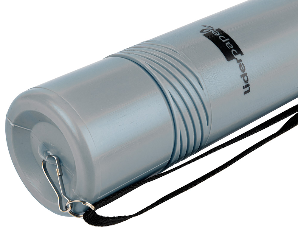 PORTAPLANOS PLASTICO LIDERPAPEL DIAMETRO 6 CM EXTENSIBLE HASTA 80 GRIS