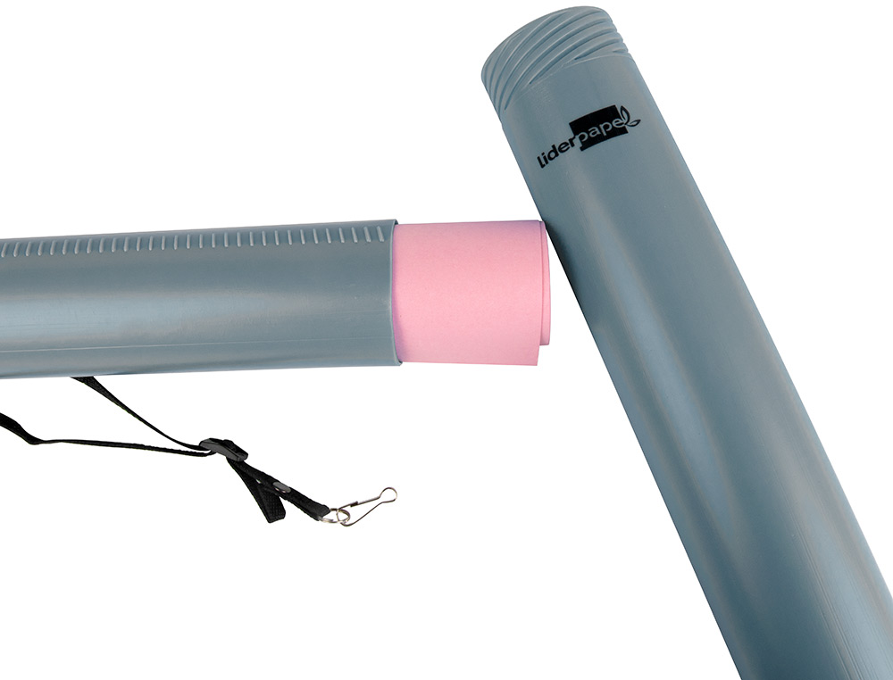 PORTAPLANOS PLASTICO LIDERPAPEL DIAMETRO 6 CM EXTENSIBLE HASTA 80 GRIS