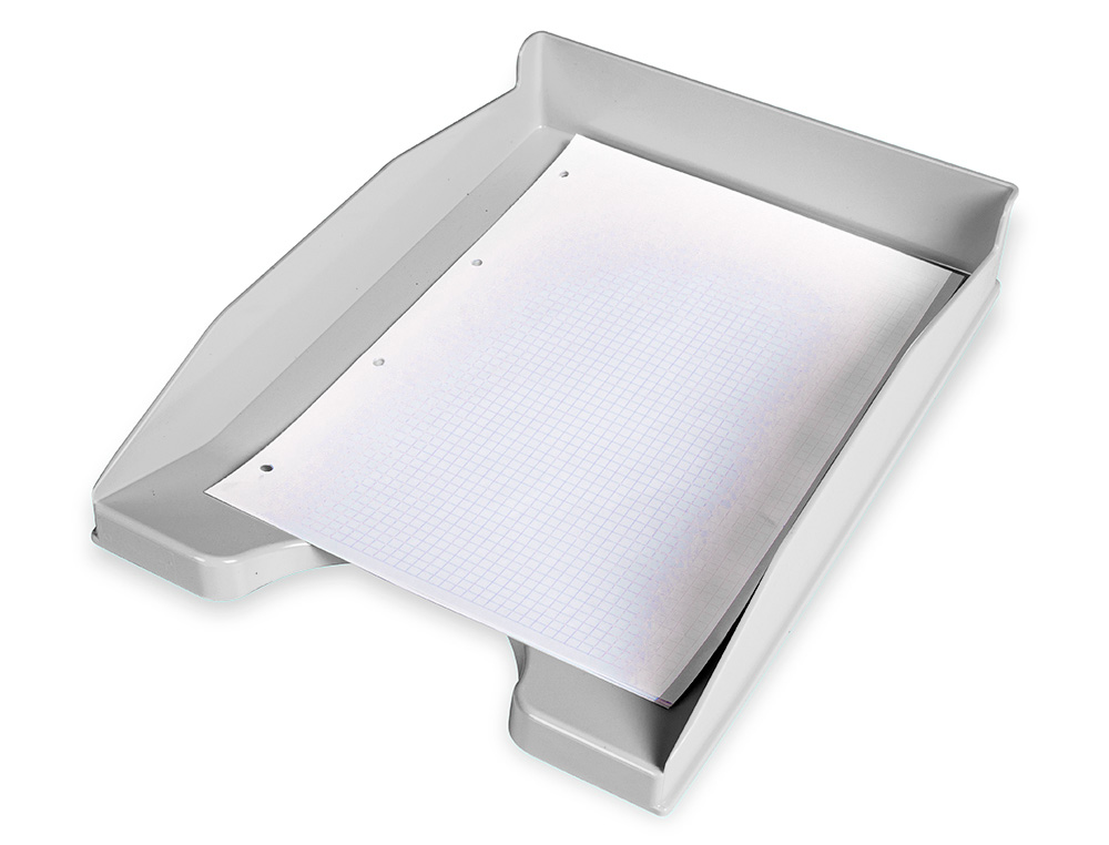 BANDEJA SOBREMESA PLASTICO Q-CONNECT GRIS OPACO 240X70X340 MM