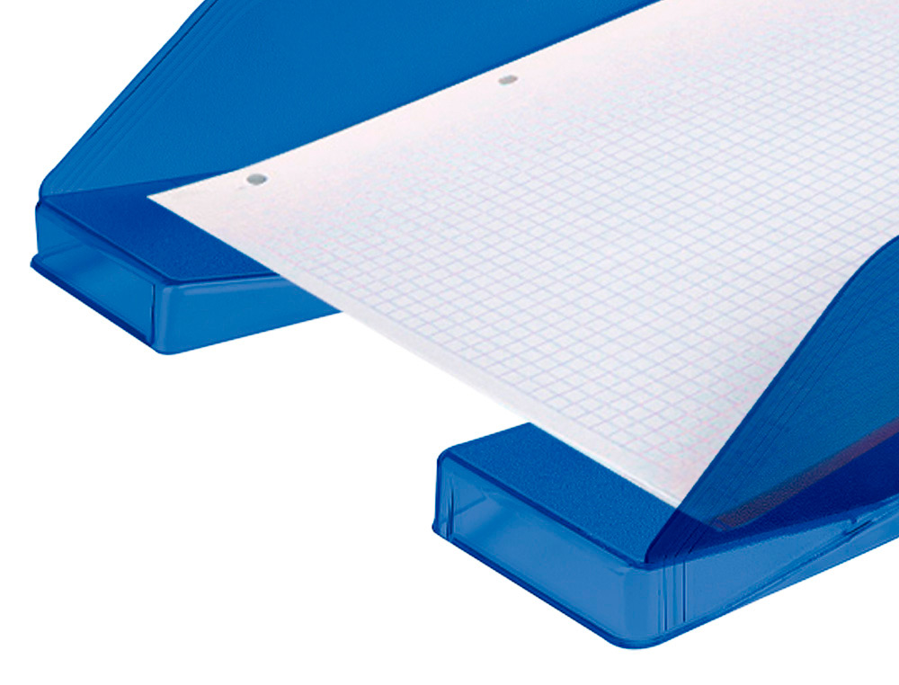 BANDEJA SOBREMESA PLASTICO Q-CONNECT AZUL TRANSPARENTE 240X70X340 MM