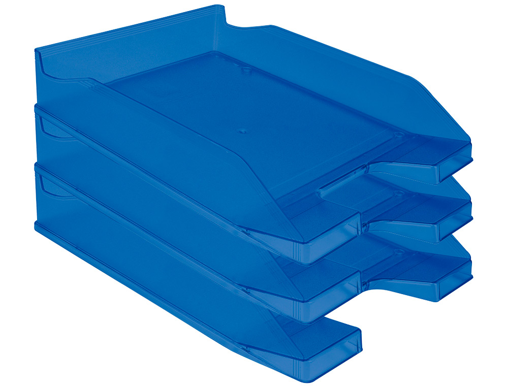 BANDEJA SOBREMESA PLASTICO Q-CONNECT AZUL TRANSPARENTE 240X70X340 MM