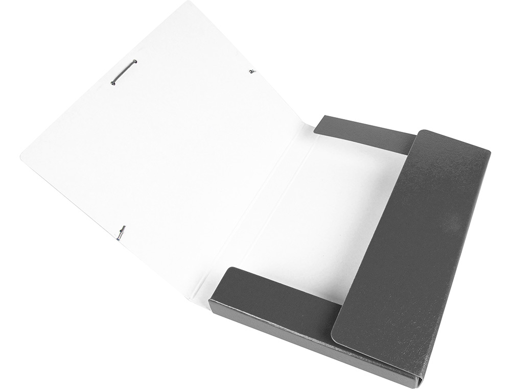 CARPETA PROYECTOS LIDERPAPEL FOLIO LOMO 30MM CARTON GOFRADO GRIS