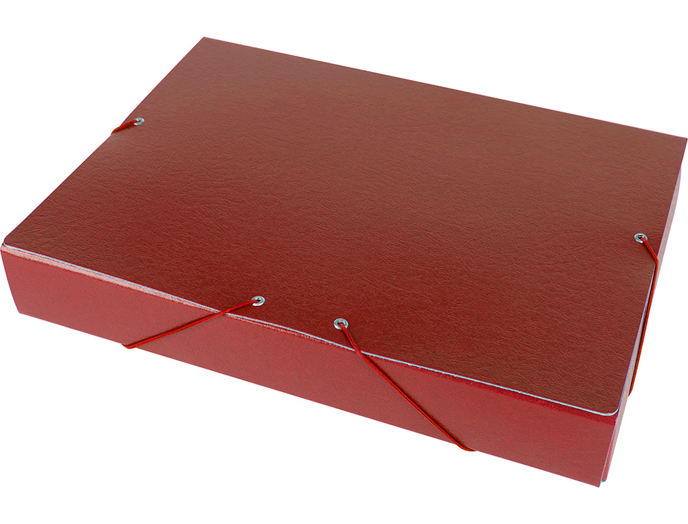 CARPETA PROYECTOS LIDERPAPEL FOLIO LOMO 50MM CARTON GOFRADO ROJA