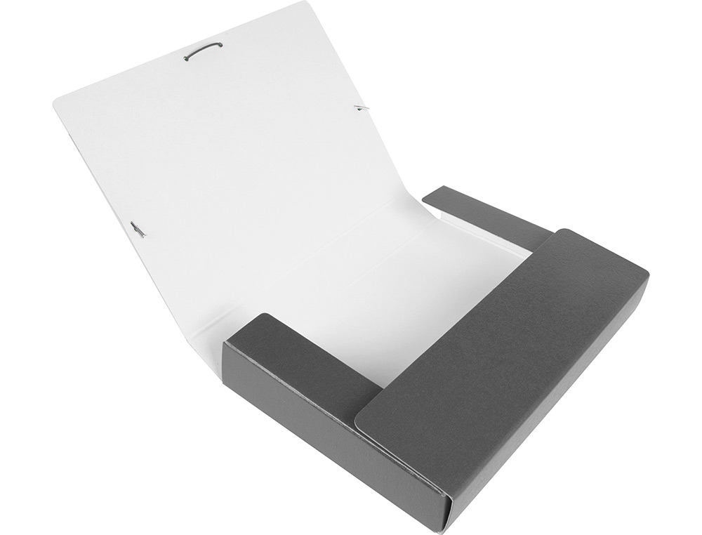 CARPETA PROYECTOS LIDERPAPEL FOLIO LOMO 50MM CARTON GOFRADO GRIS