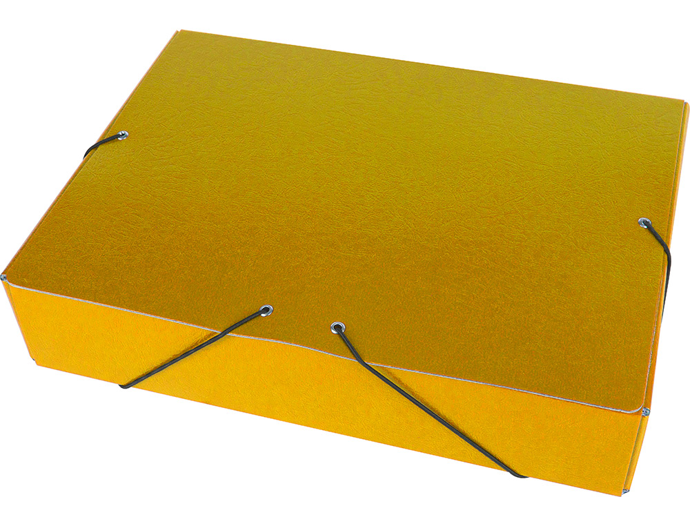 CARPETA PROYECTOS LIDERPAPEL FOLIO LOMO 70MM CARTON GOFRADO AMARILLA
