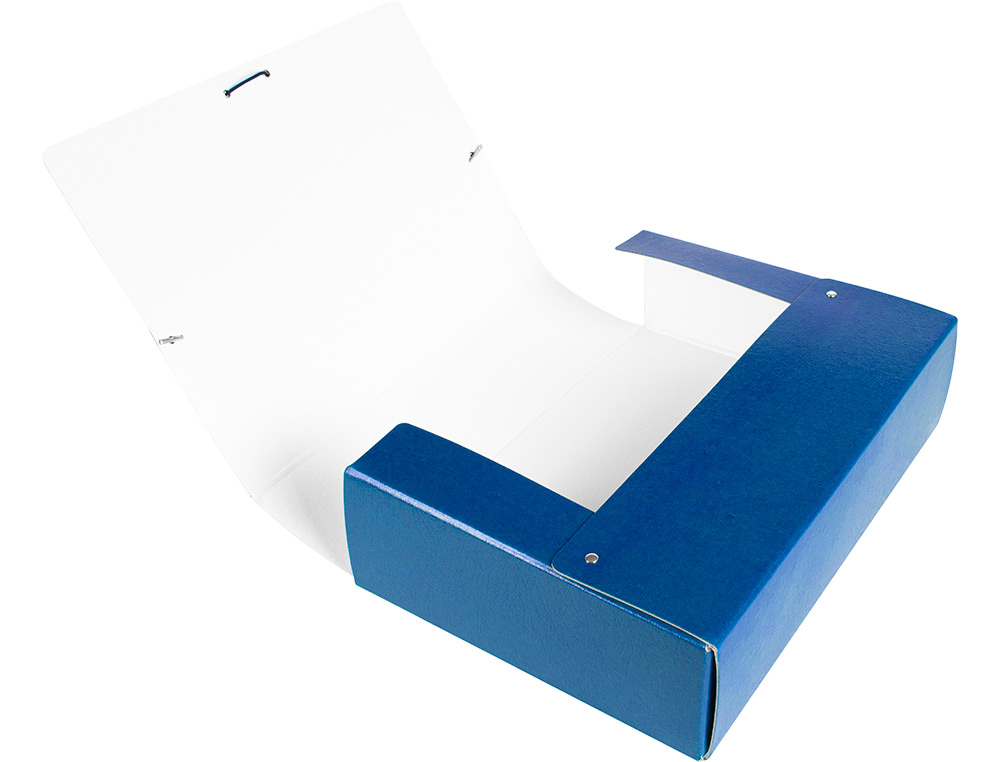 CARPETA PROYECTOS LIDERPAPEL FOLIO LOMO 90MM CARTON GOFRADO AZUL