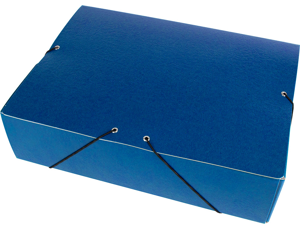 CARPETA PROYECTOS LIDERPAPEL FOLIO LOMO 90MM CARTON GOFRADO AZUL