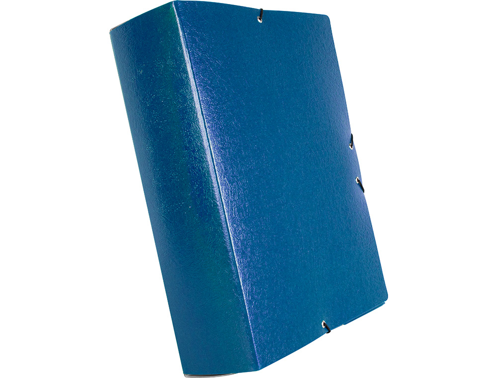 CARPETA PROYECTOS LIDERPAPEL FOLIO LOMO 90MM CARTON GOFRADO AZUL