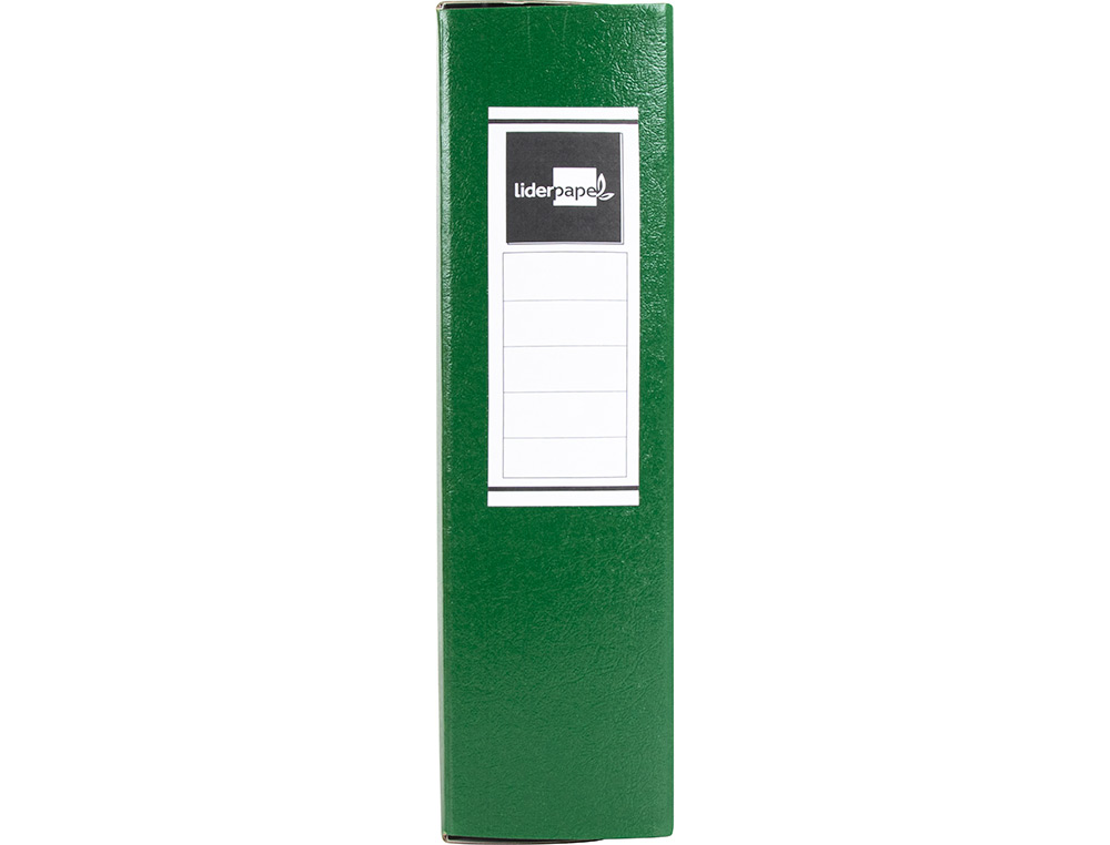 CARPETA PROYECTOS LIDERPAPEL FOLIO LOMO 90MM CARTON GOFRADO VERDE