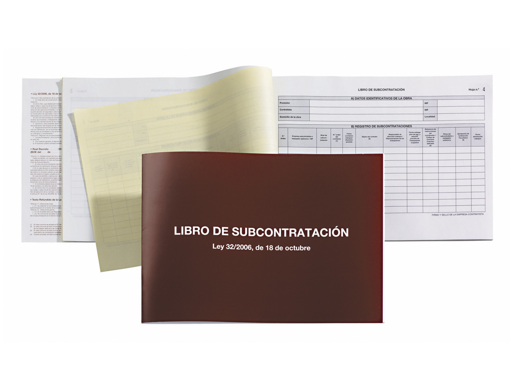 LIBRO MIQUELRIUS SUBCONTRATACION FOLIO NATURAL JUEGO DE 10 HOJAS AUTOCOPIATIVAS TEXTO EUSKERA