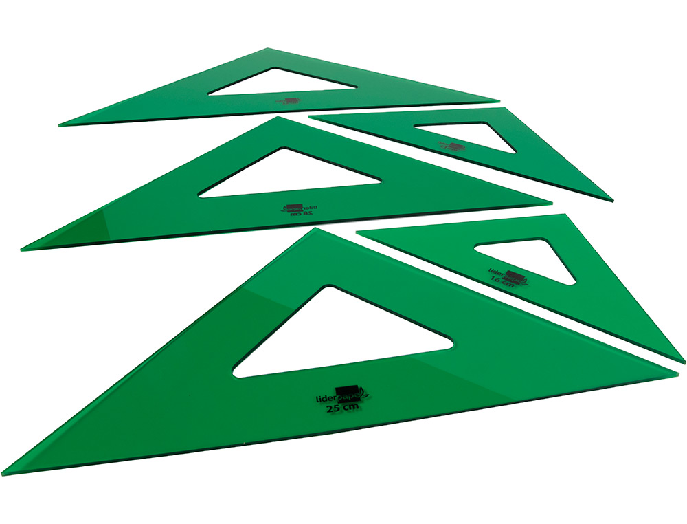 ESCUADRA LIDERPAPEL 16 CM ACRILICO VERDE