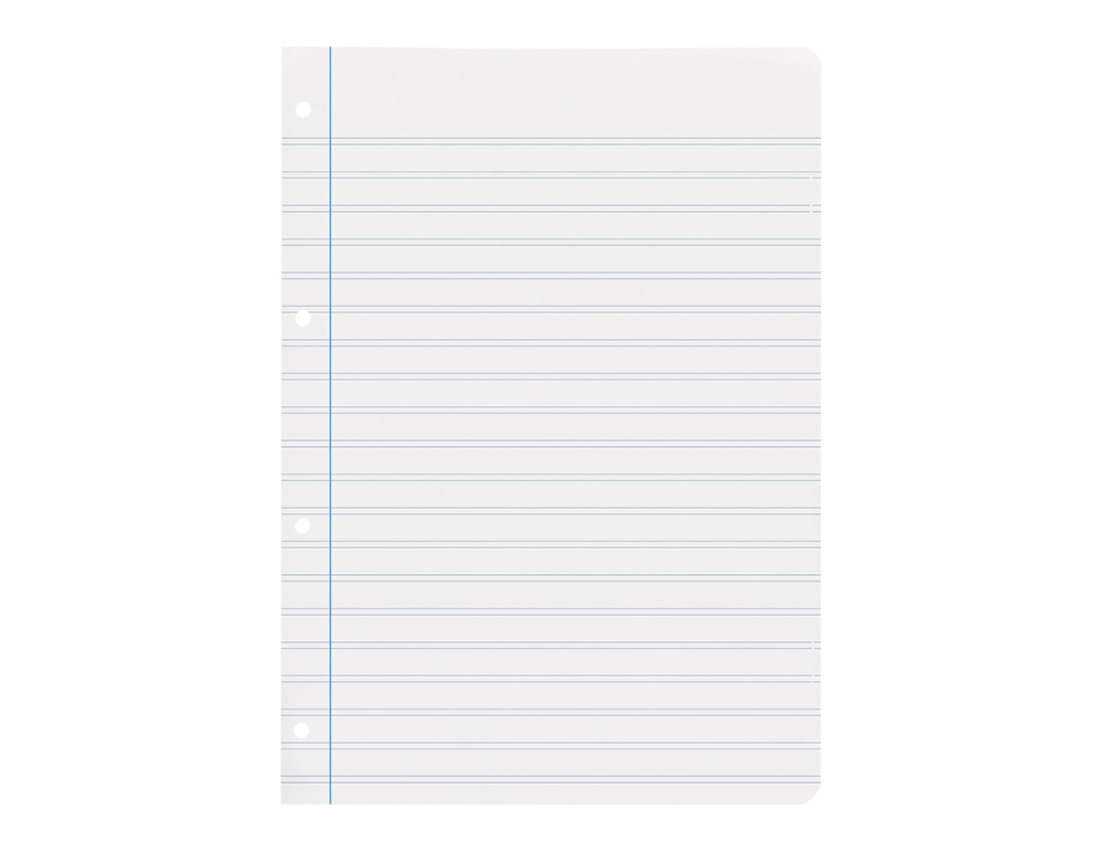 RECAMBIO LIDERPAPEL A4 100 HOJAS 100G/M2 PAUTA 5ª 2.5MM CON MARGEN 4 TALADROS