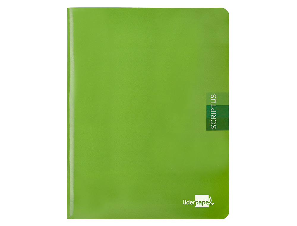 LIBRETA LIDERPAPEL SCRIPTUS A5 48 HOJAS 90G/M2 CUADRO 4MM CON MARGEN COLOR VERDE
