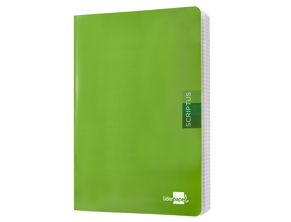 LIBRETA LIDERPAPEL SCRIPTUS A5 48 HOJAS 90G/M2 CUADRO 4MM CON MARGEN COLOR VERDE