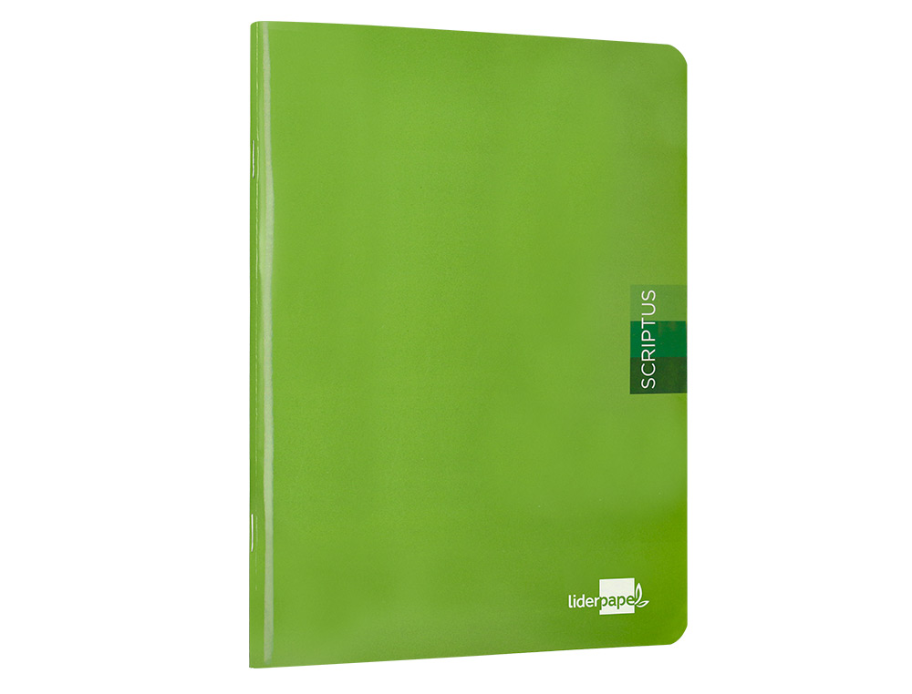 LIBRETA LIDERPAPEL SCRIPTUS A5 48 HOJAS 90G/M2 CUADRO 4MM CON MARGEN COLOR VERDE