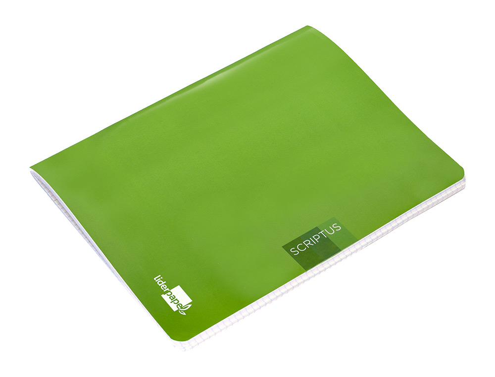 LIBRETA LIDERPAPEL SCRIPTUS A5 48 HOJAS 90G/M2 CUADRO 4MM CON MARGEN COLOR VERDE
