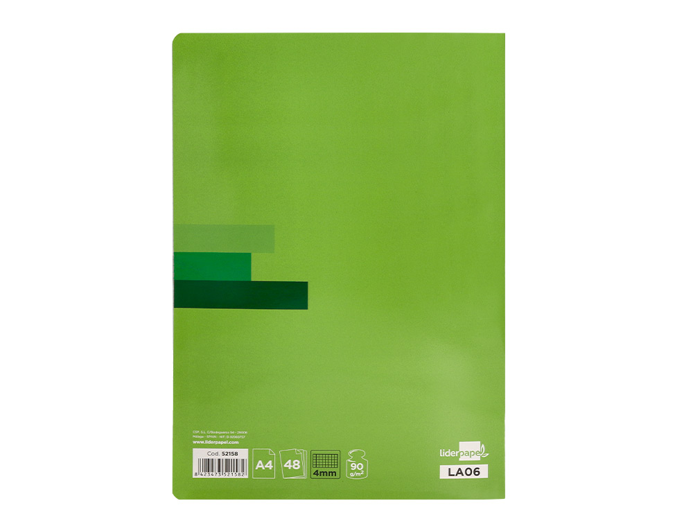 LIBRETA LIDERPAPEL SCRIPTUS A4 48 HOJAS 90G/M2 CUADRO 4MM CON MARGEN