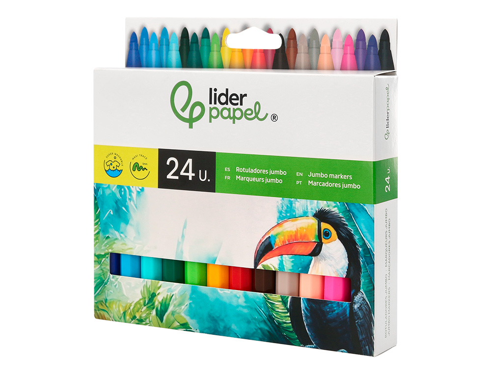 ROTULADOR LIDERPAPEL JUMBO CAJA DE 24 UNIDADES COLORES SURTIDOS