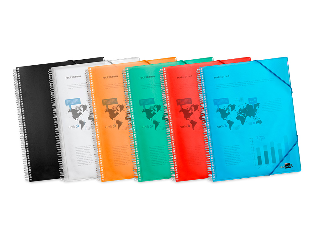 CARPETA LIDERPAPEL ESCAPARATE CON ESPIRAL 10 FUNDAS POLIPROPILENO DIN A4 AZUL