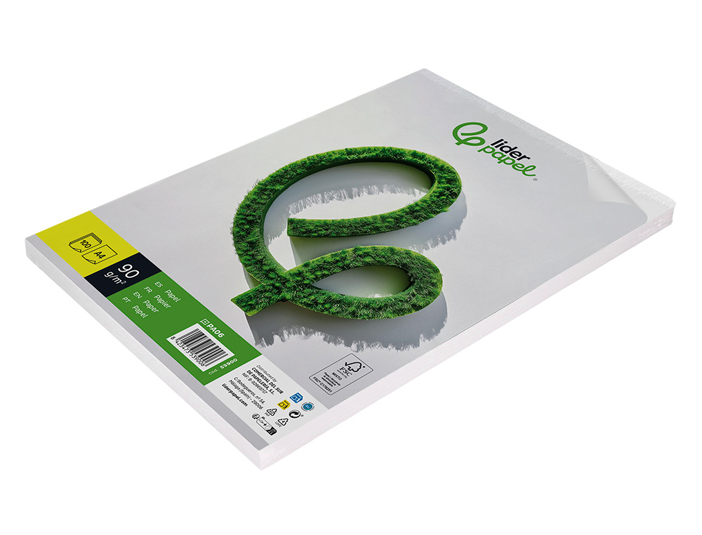 PAPEL LIDERPAPEL A4 90G/M2 LISO PAQUETE DE 100 HOJAS