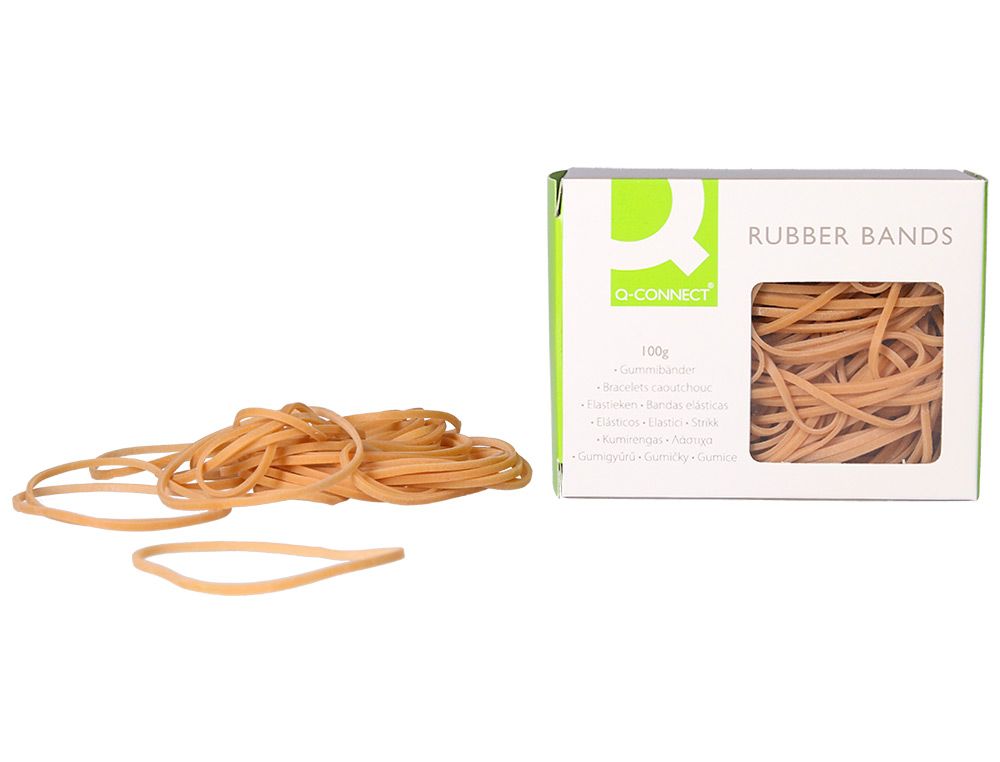 GOMILLAS ELASTICAS Q-CONNECT 100 GR NUMERO 8 80 X 2 MM