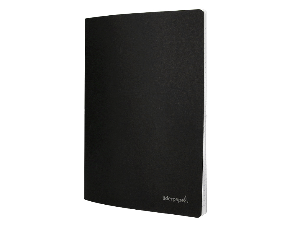 LIBRETA LIDERPAPEL TAPA NEGRA A4 80 HOJAS 60GR CUADRO 5MM CON DOBLE MARGEN