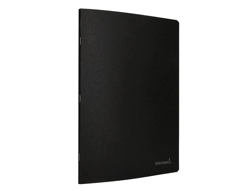 LIBRETA LIDERPAPEL TAPA NEGRA A4 80 HOJAS 60GR CUADRO 5MM CON DOBLE MARGEN