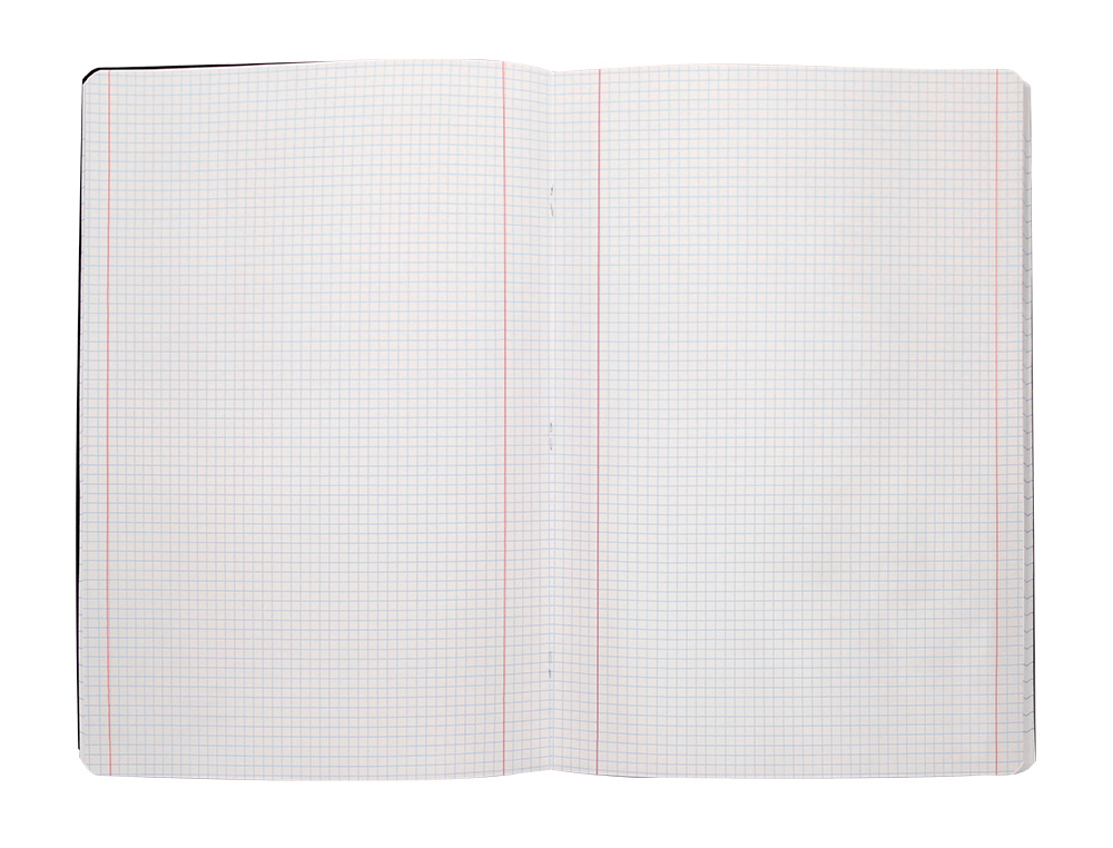 LIBRETA LIDERPAPEL TAPA NEGRA A4 80 HOJAS 60GR CUADRO 5MM CON DOBLE MARGEN