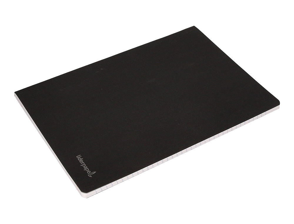 LIBRETA LIDERPAPEL TAPA NEGRA A4 80 HOJAS 60GR CUADRO 5MM CON DOBLE MARGEN