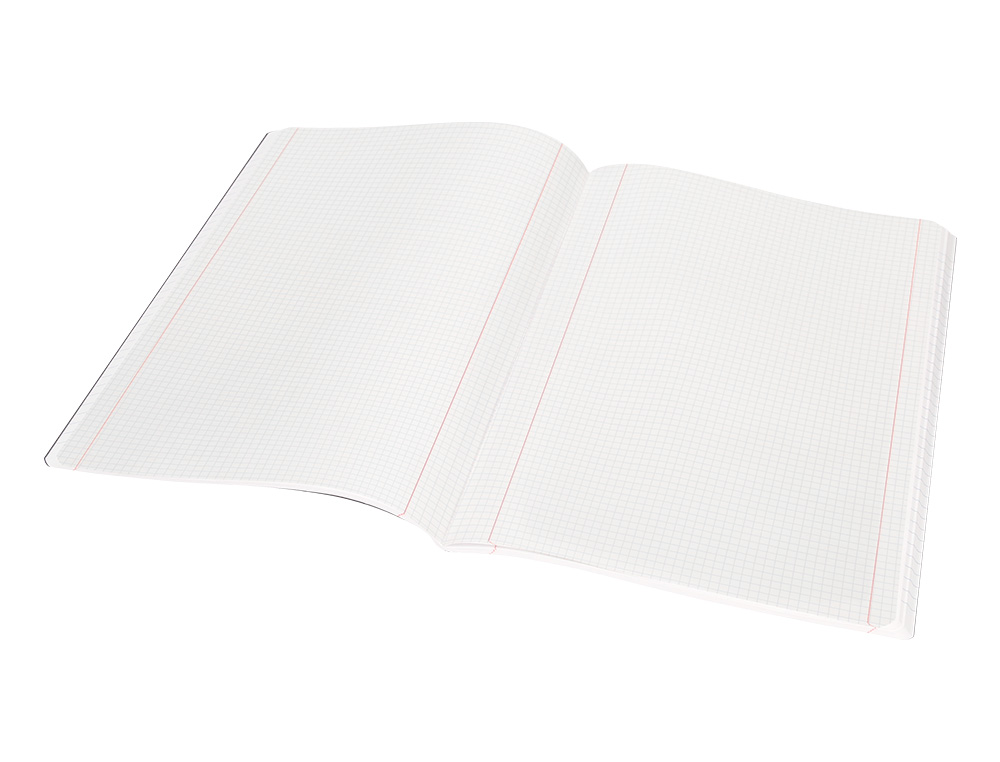 LIBRETA LIDERPAPEL TAPA NEGRA A4 80 HOJAS 60GR CUADRO 5MM CON DOBLE MARGEN