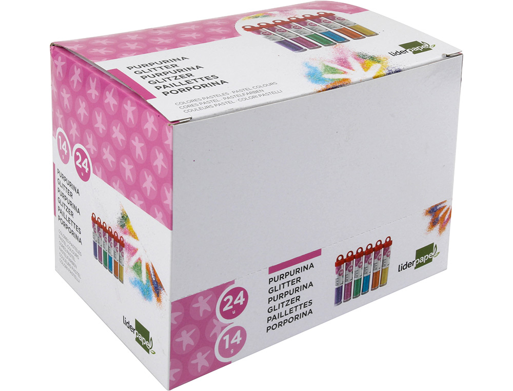 PURPURINA LIDERPAPEL FANTASIA COLORES METALICOS PASTELES BOTE DE 14 GR