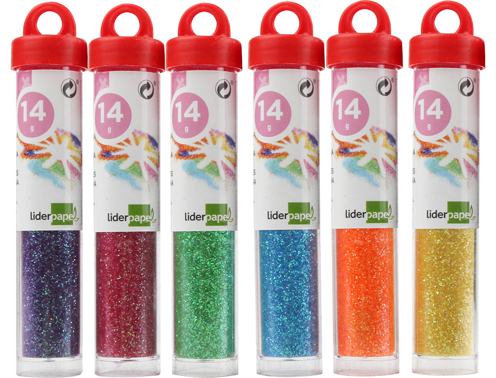 PURPURINA LIDERPAPEL FANTASIA COLORES METALICOS PASTELES BOTE DE 14 GR