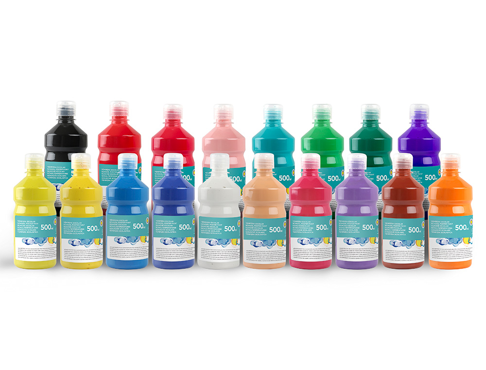 TEMPERA LIQUIDA LIDERPAPEL ESCOLAR 500 ML ROJO