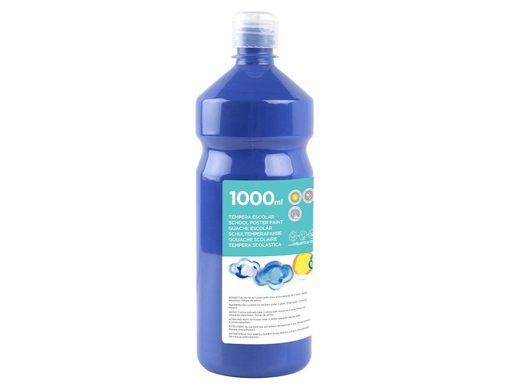 TEMPERA LIQUIDA LIDERPAPEL ESCOLAR 1000 ML AZUL MARINO