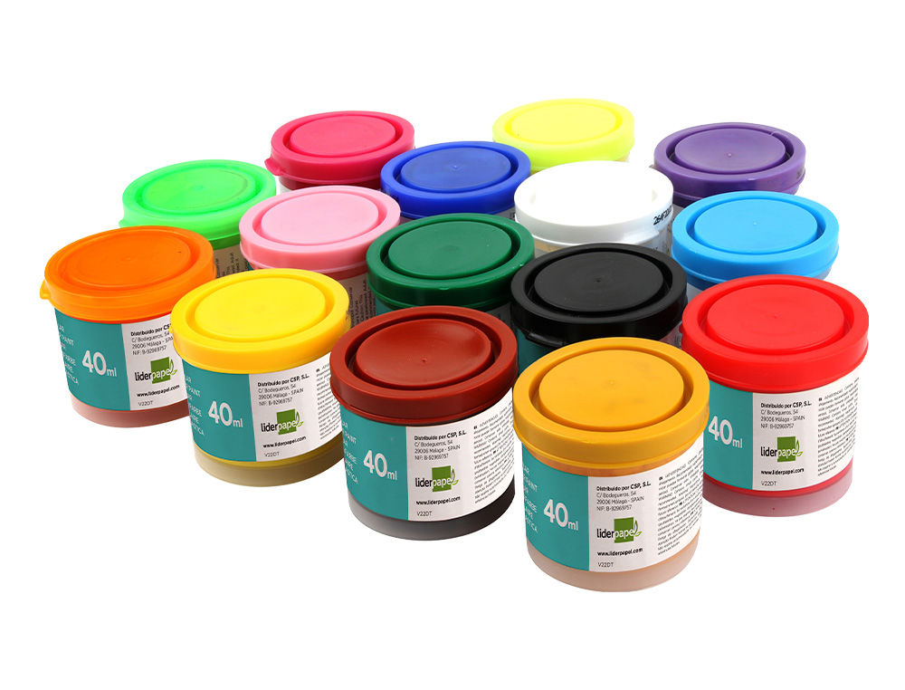 TEMPERA LIDERPAPEL ESCOLAR 40 ML ROJO