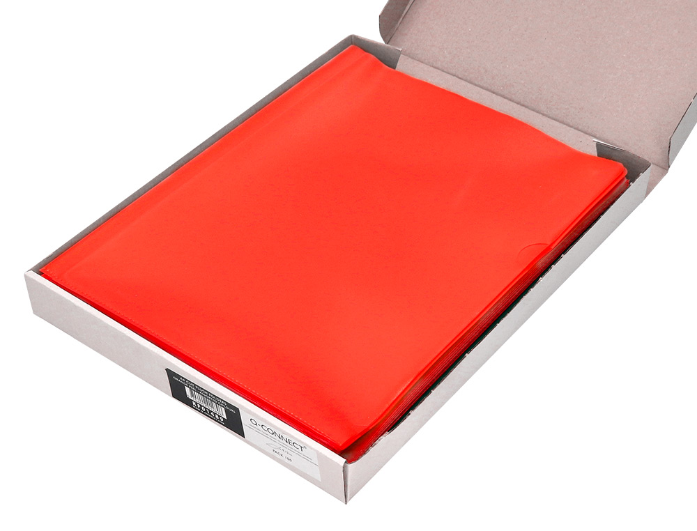 CARPETA DOSSIER UÑERO PLASTICO Q-CONNECT DIN A4 120 MICRAS ROJA CAJA DE 100 UNIDADES