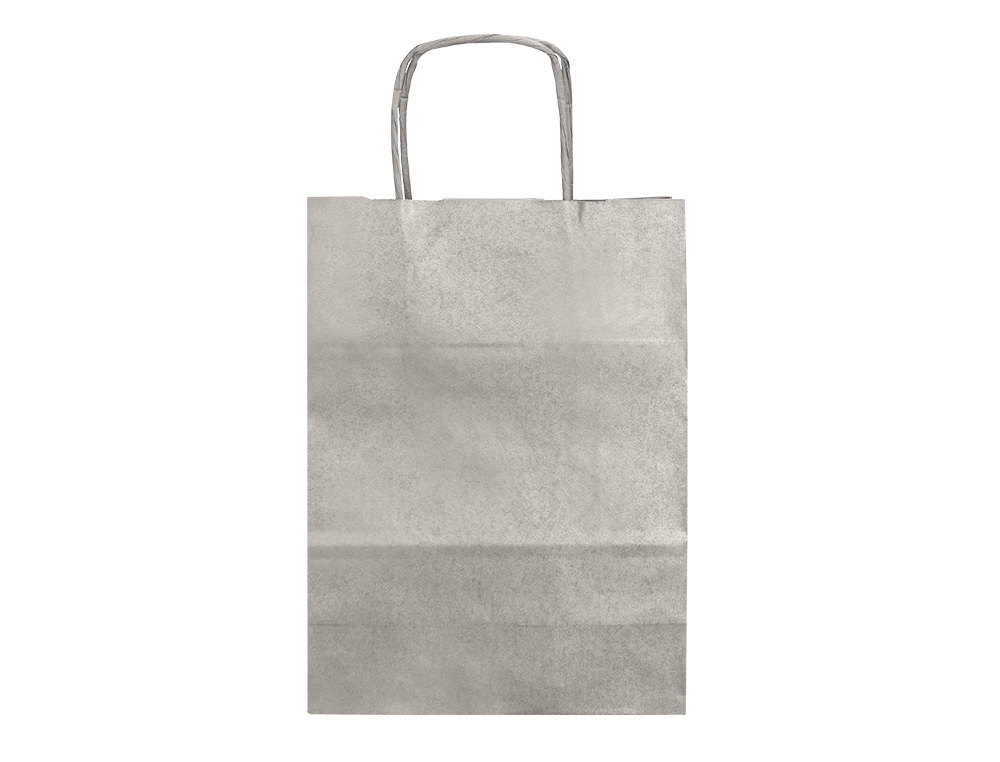 BOLSA KRAFT Q-CONNECT PLATA ASA RETORCIDA 270X120X360 MM