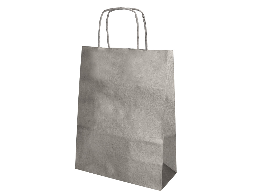 BOLSA KRAFT Q-CONNECT PLATA ASA RETORCIDA 270X120X360 MM