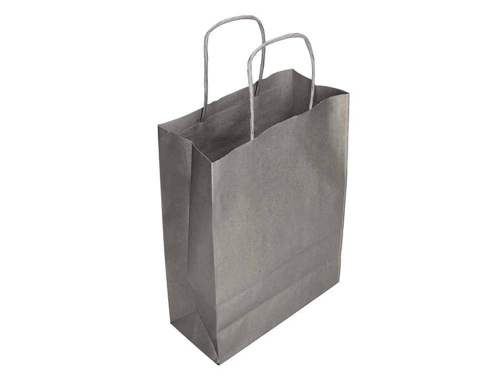 BOLSA KRAFT Q-CONNECT PLATA ASA RETORCIDA 270X120X360 MM
