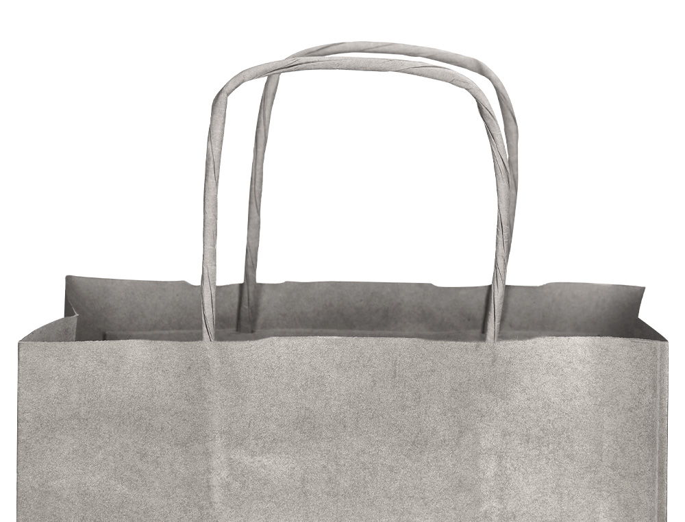 BOLSA KRAFT Q-CONNECT PLATA ASA RETORCIDA 270X120X360 MM