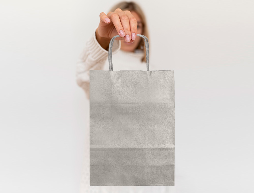 BOLSA KRAFT Q-CONNECT PLATA ASA RETORCIDA 270X120X360 MM