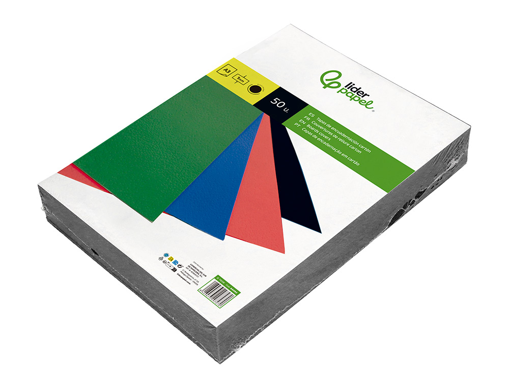 TAPA ENCUADERNACION LIDERPAPEL CARTON A3 1MM NEGRA PAQUETE DE 50 UNIDADES