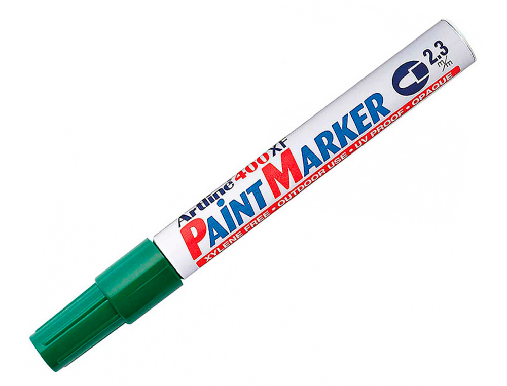 ROTULADOR ARTLINE MARCADOR PERMANENTE EK-400 XF VERDE -PUNTA REDONDA 2.3 MM -METAL CAUCHO Y PLASTICO