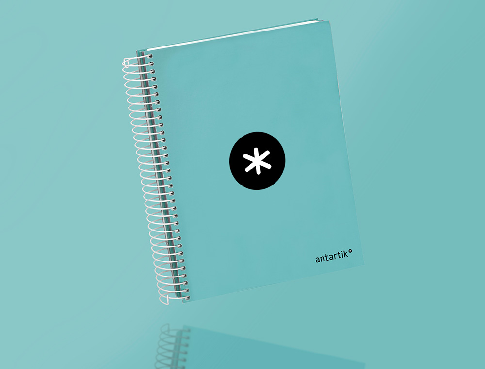 CUADERNO ESPIRAL A5 MICRO ANTARTIK TAPA FORRADA120H 90 GR CUADRO 5 MM 5 BANDA6 TALADROS COLOR MENTA