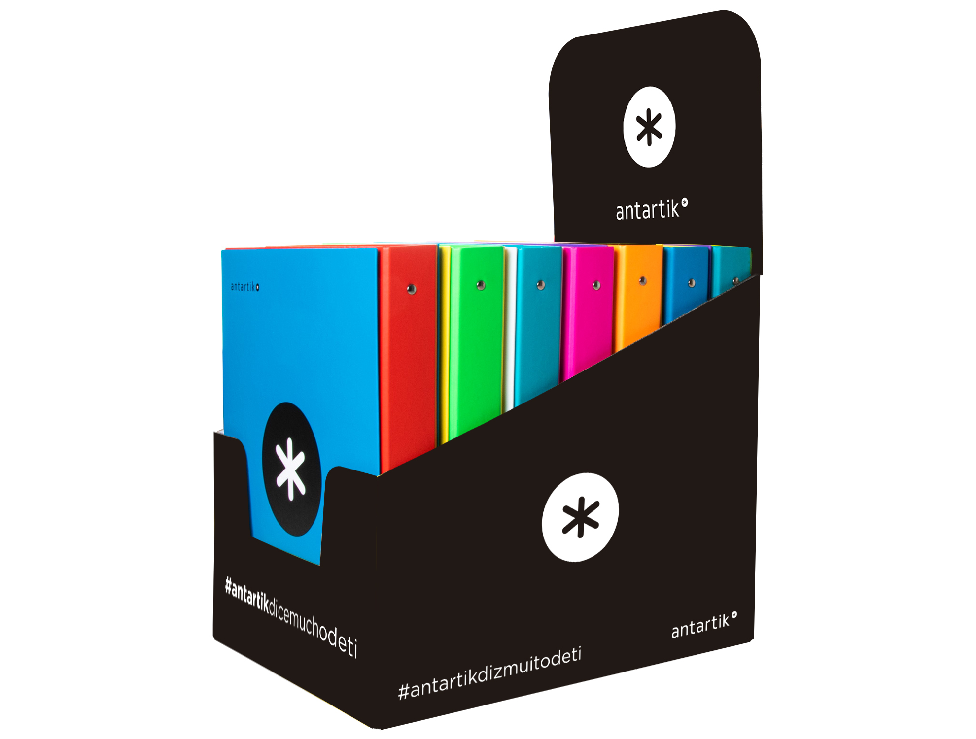 CARPETA 4 ANILLAS 40 MM MIXTAS ANTARTIK A4 FORRADA COLORES SURTIDOS