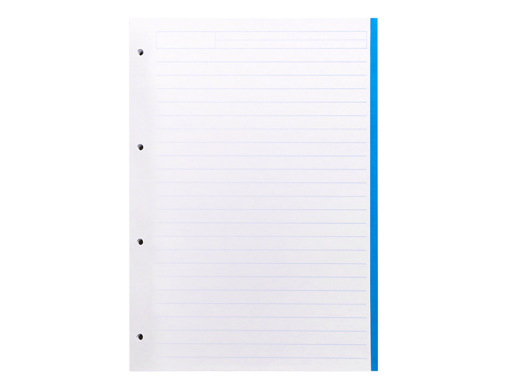 RECAMBIO LIDERPAPEL A4 100 HOJAS 100GR RAYADO HORIZONTAL 4 TALADROS BANDAS DE 5 COLORES