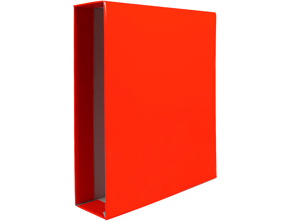 CAJA ARCHIVADOR LIDERPAPEL DE PALANCA CARTON FOLIO DOCUMENTA LOMO 75MM COLOR ROJO