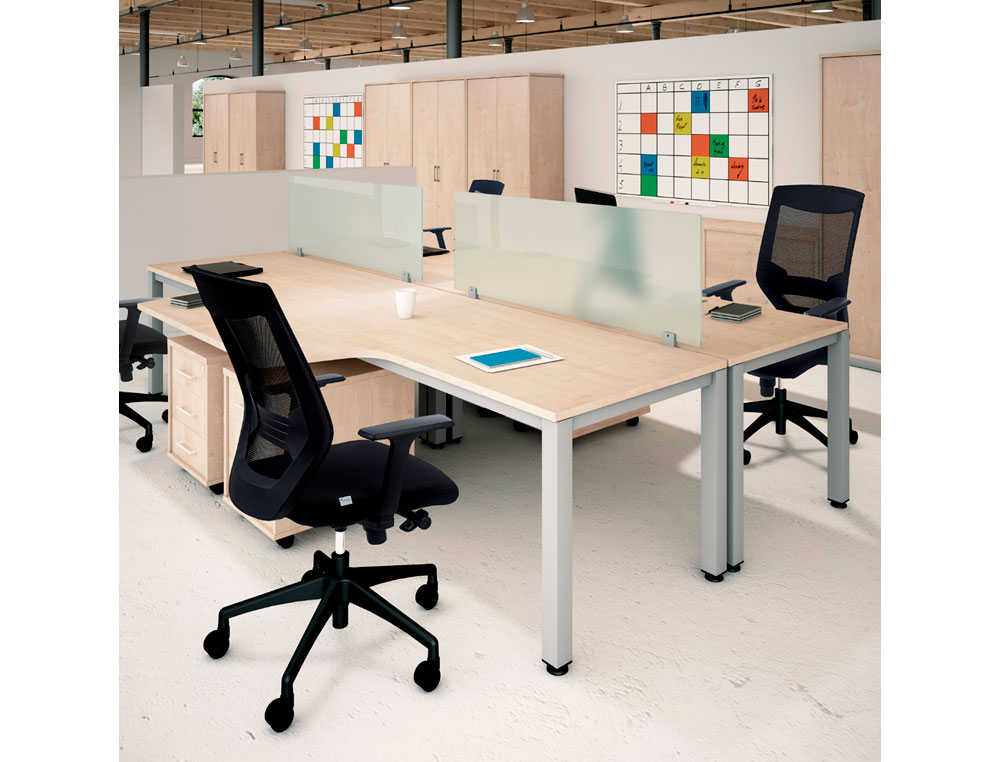 MESA DE OFICINA ROCADA EXECUTIVE 2002AD01 ALUMINIO /HAYA 160X80 CM